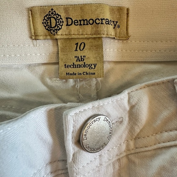 Democracy AB Technology Ankle Skinny Jeans 10 White Midrise Stretch - Picture 4 of 5